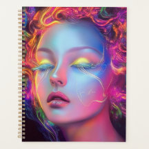 Femme extraterrestre avec des cheveux cosmiques 