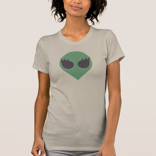 Femme Eyelashed alien-Kopf-T-Shirt T-Shirt (Vorderseite)