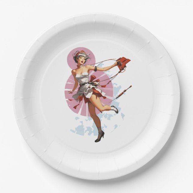 Femme Fatale Feste Pappteller (Vorderseite)