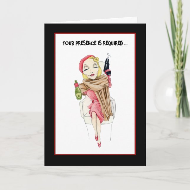 Femme Fatale Meurtre Mystère Carte d'invitation (Devant)