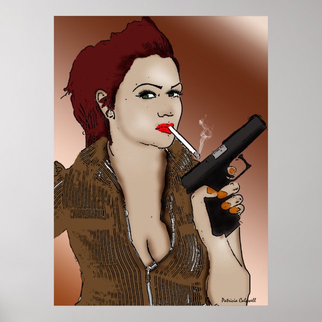 Femme Fatale - Rauchen und Kanonen-Poster Poster (Vorne)