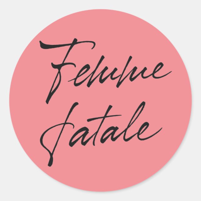 Femme Fatale Runder Aufkleber (Vorderseite)