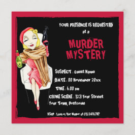 Femme Fatale schwarze Murder Mystery Einladung