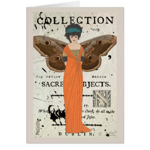 Femme Fatale Winged Woman Orange Kleid