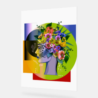 Femme florale - vert