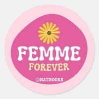 Femme Forever Lesbian Sticker Pink Blume