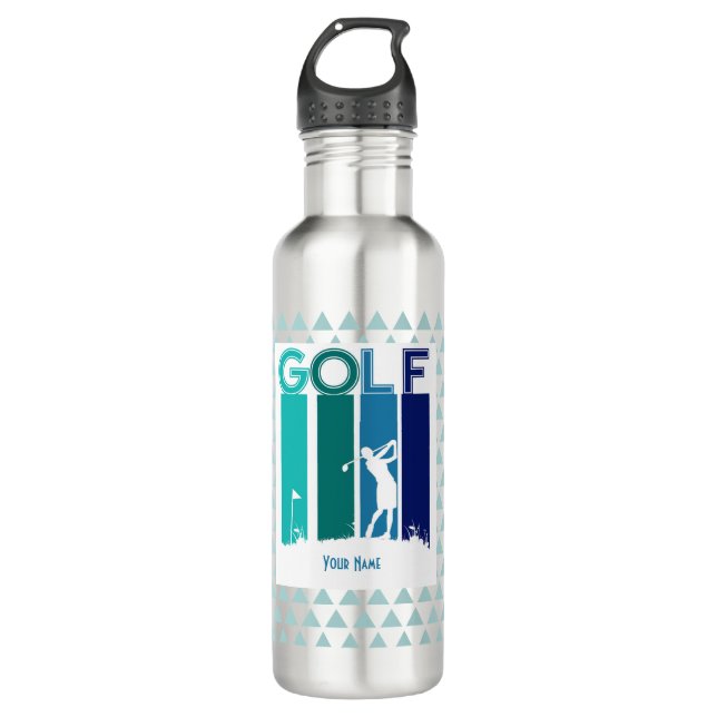 Femme Golfer Customisée bouteille d'eau (Devant)