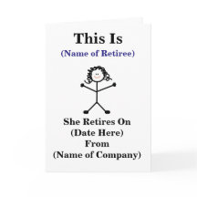 Femme Grande Sticklady Carte de retraite Customise