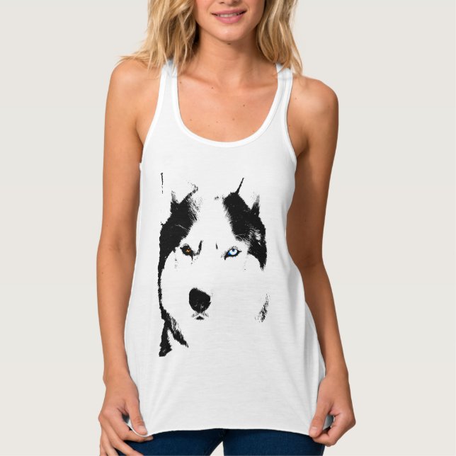 Femme Husky Débardeur Chemise traîneau Chien Lady' (Devant)