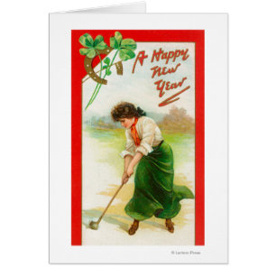 Femme irlandaise environ pour frapper la balle de