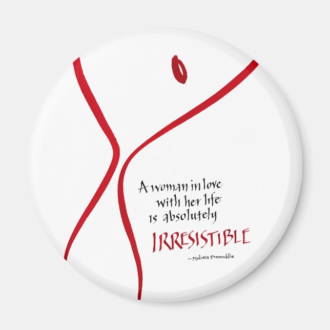 Femme irrésistible - aimant rond (Devant)