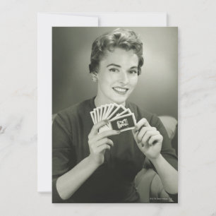 Femme Jouant Aux Cartes
