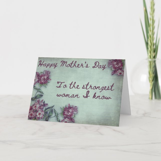 Femme la plus forte que je connaisse carte de fête (Devant)