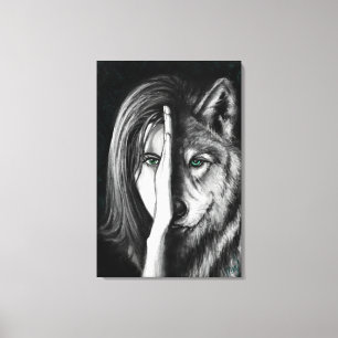 Femme Loup - Toile d'Emotion Imprimée - Art de Pei