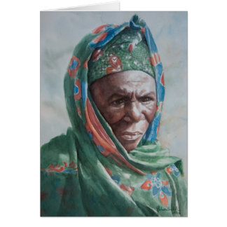 Femme malienne avec le châle vert