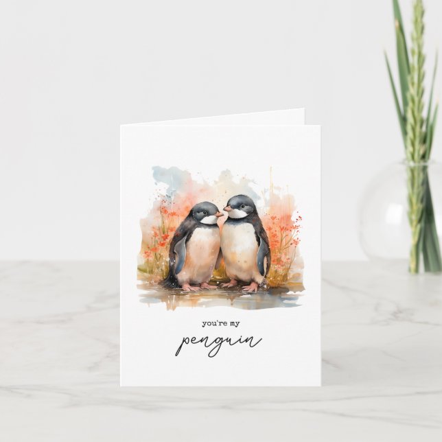 Femme mariée de la carte de Noël Penguin (Devant)