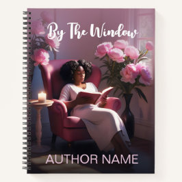 Femme Noire Lecture Par Fenêtre Livre Carnet Couve