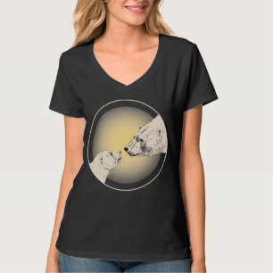 Femme Ours Polaire Kiss T-shirt Dames Ours Art Tee