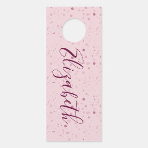 Femme Pink Maroon Purple Dots Custom Name Türanhänger