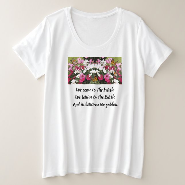 Femme Plus Taille Tee Et Entre Nous Jardin (Design devant)