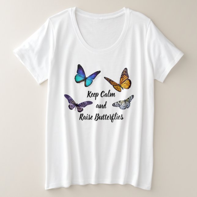 Femme Plus Taille Tee Gardez Le Calme Augmenter Pa (Design devant)