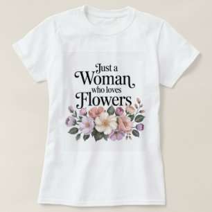 Femme qui aime les fleurs T-shirt blanc
