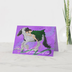 Femme sur la carte de sympathie Horseback