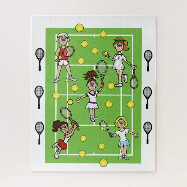 Femme Tennis Gals Puzzle amusant (Vertical)