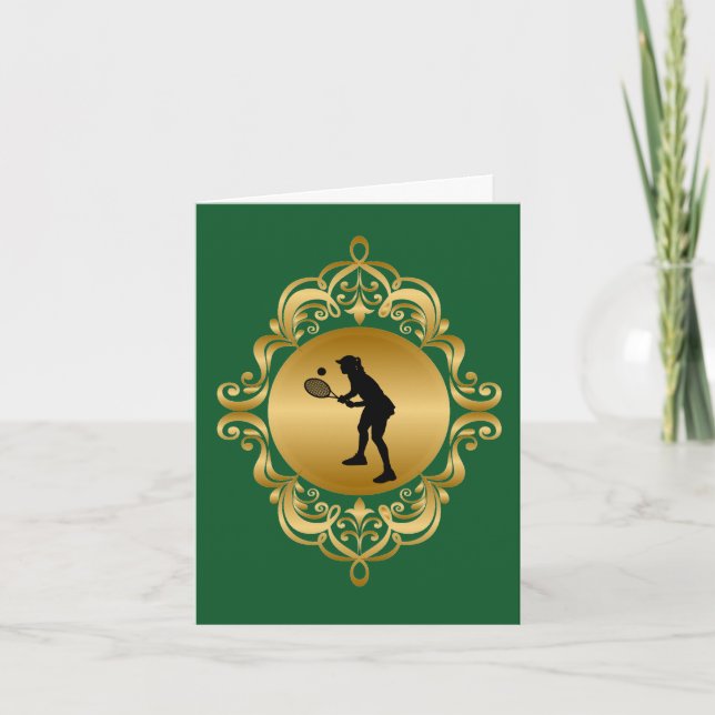 Femme Tennis Player Félicitations Carte (Devant)