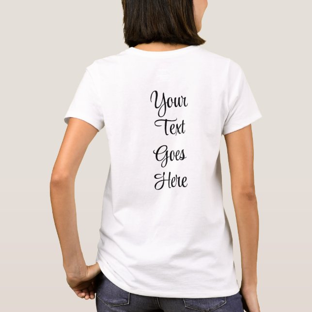 Femme TShirt Back Side Imprimer Texte manuscrit (Dos)