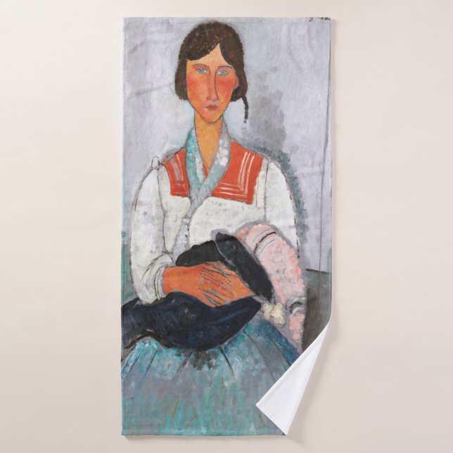 Femme tzigane avec bébé, Modigliani (Serviette de bain)