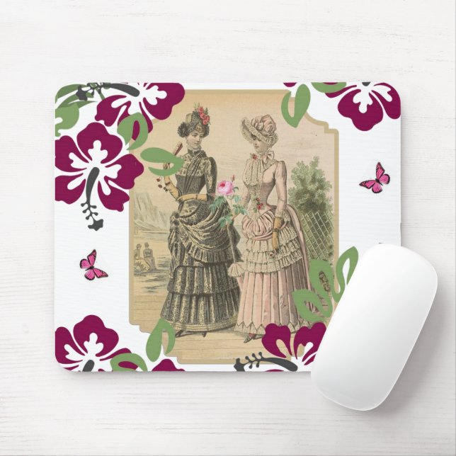Femme victorienne Pad à souris florales ! Tapis de (Avec souris)