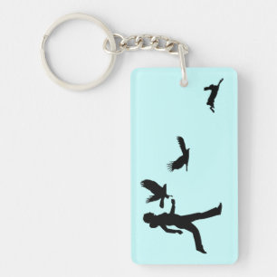 Femme volant Harris Hawks