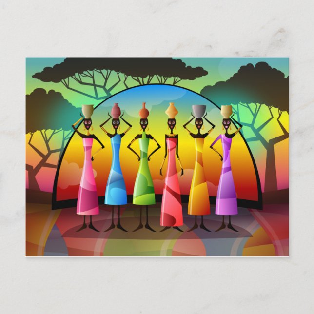 Femmes Africaines Avec Carte Postale (Devant)