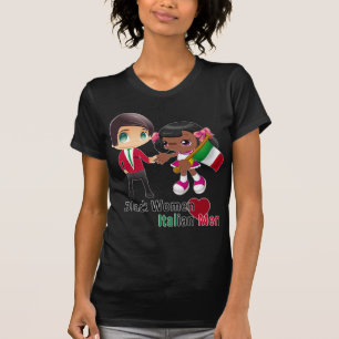 Femmes de couleur italiennes de T-shirt d'hommes