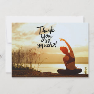 Femmes de Yoga sur Carte de remerciements Arrière 