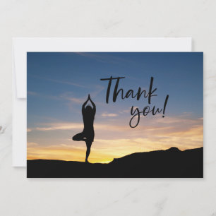 Femmes de Yoga sur Carte de remerciements Arrière 