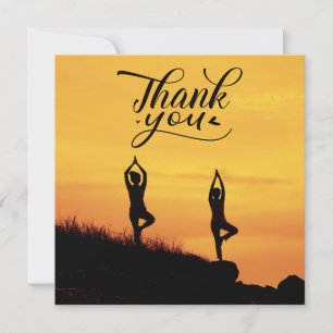 Femmes de Yoga sur Carte de remerciements Arrière 
