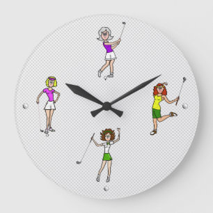 Femmes Golfeurs amusant Mur Horloge