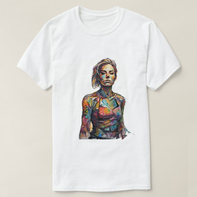 femmes peignant un t-shirt (Design devant)
