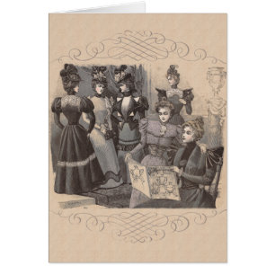Femmes victoriennes élégantes lisant des revues de