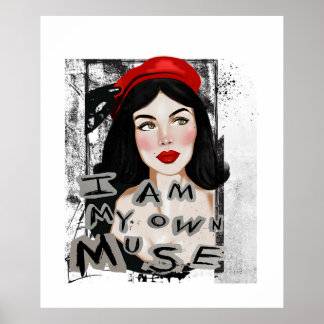 Femmes vintages avec frida kahlo citation Poster