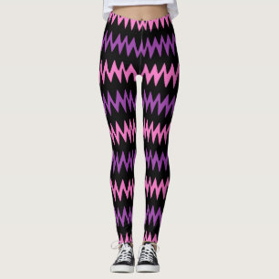 Femmes Zig Zag Purple/Rose de la mode Leggings