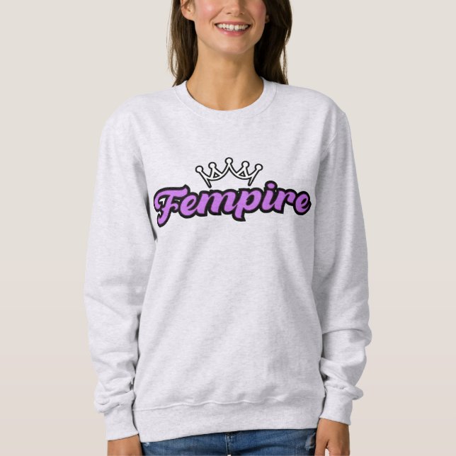 FEMPIRE Logo Purple–Crown Empowerment Design Sweatshirt (Vorderseite)