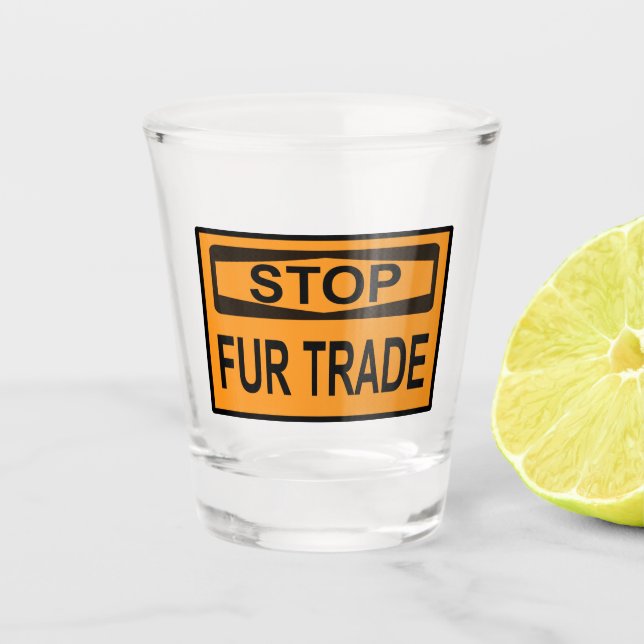 Femshandel unterbrechen Zeichen Orange Schnapsglas (Vorderseite)