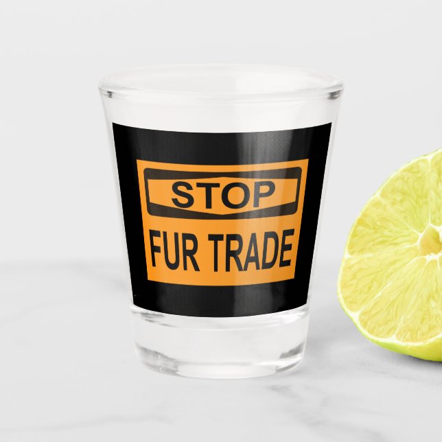 Femshandel unterbrechen Zeichen Orange Schnapsglas (Vorderseite)
