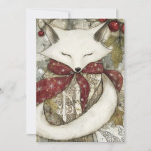 Fen le Renard | Carte de vœux de Noël Woodland Whi