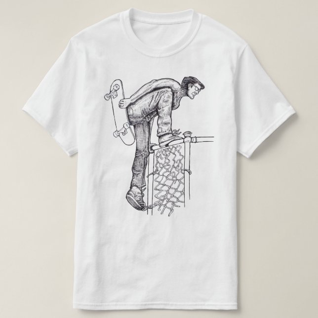 Fence Climber Skateboarder T - Shirt (Design vorne)