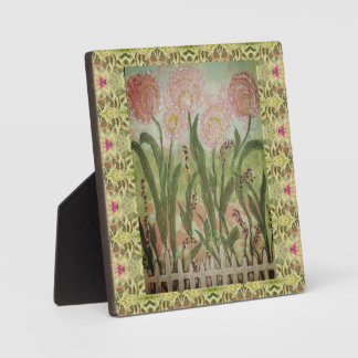 Fenced Pink Flowers Fotoplatte