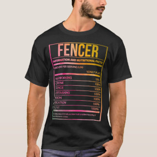 Fencer Funny Fencing Nutrition Label in Wasserfarb T-Shirt